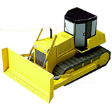 Paper model recortable y armable de un bulldozer. Manualidades a Raudales.
