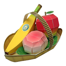 フルーツ（かご バナナ りんご もも かき）