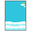 台紙/A4 青い海と空