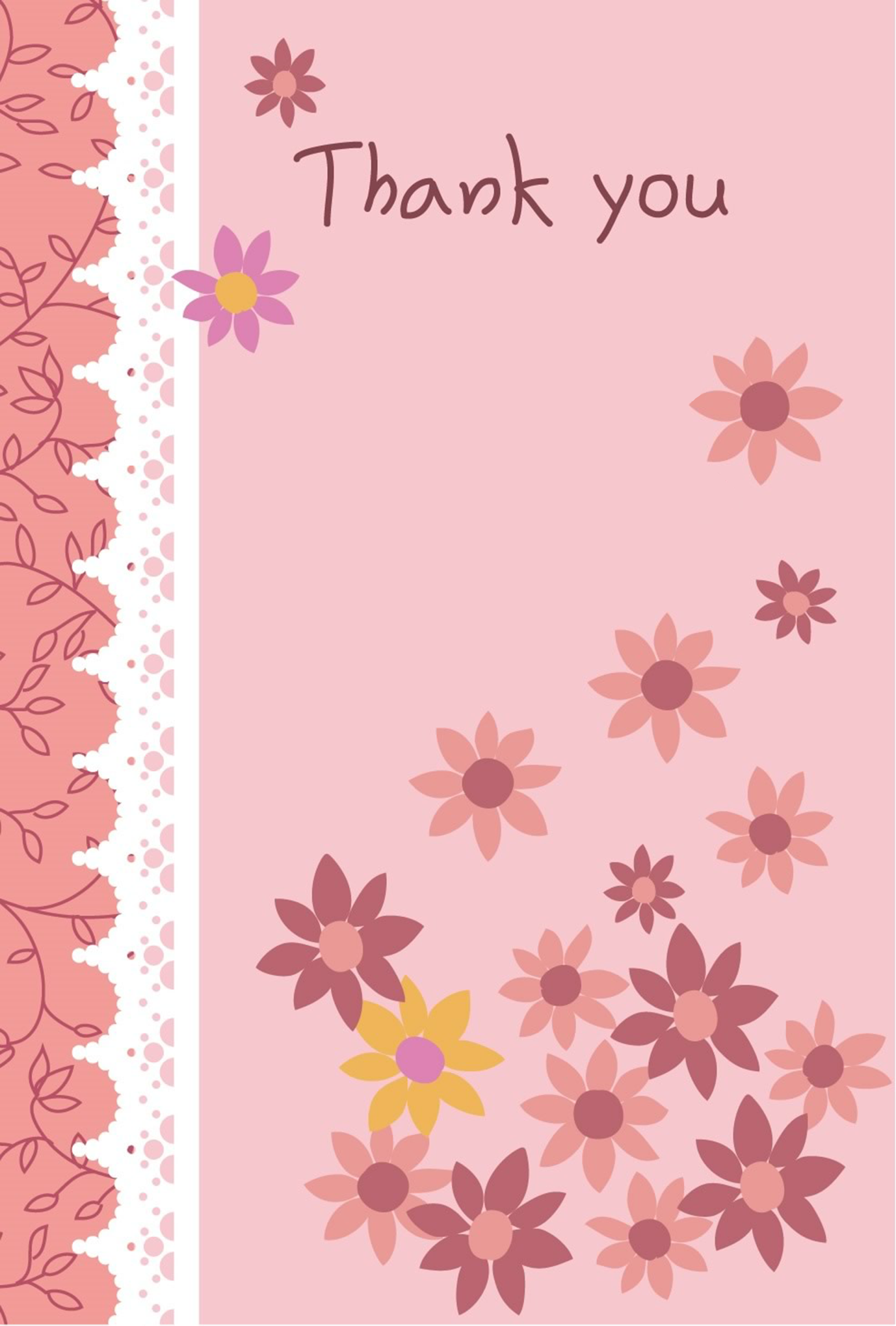 母の日カード 母の日 花柄 ピンク 無料テンプレート印刷