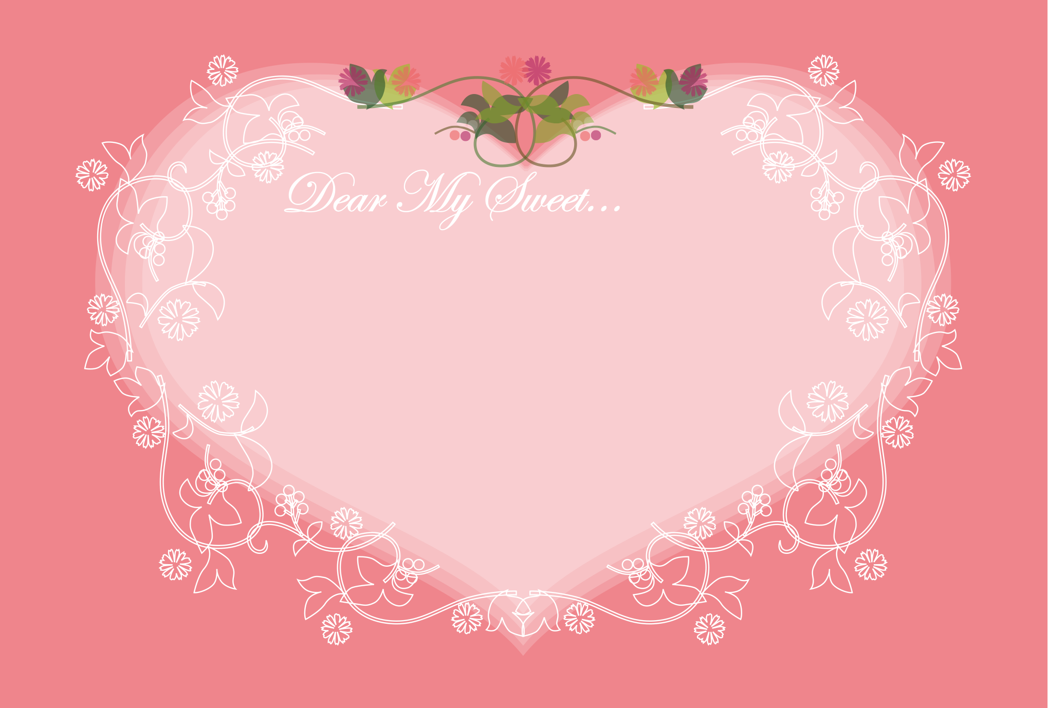バレンタインカード Valentine ピンク 無料テンプレート印刷 プリントミュージアム
